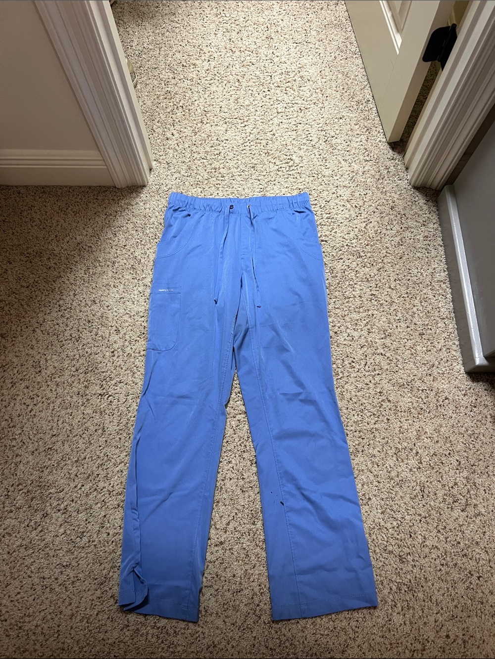 healing hands Light Blue Elastic-Waist Scrub Joggers